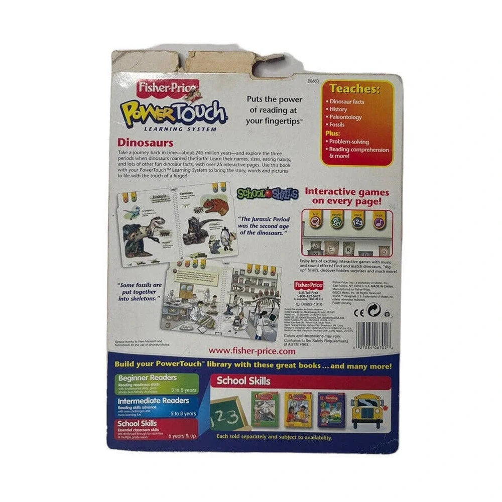 NEW Fisher-Price Power Touch Book: Science: Grade 1: Dinosaurs Learning‎ School